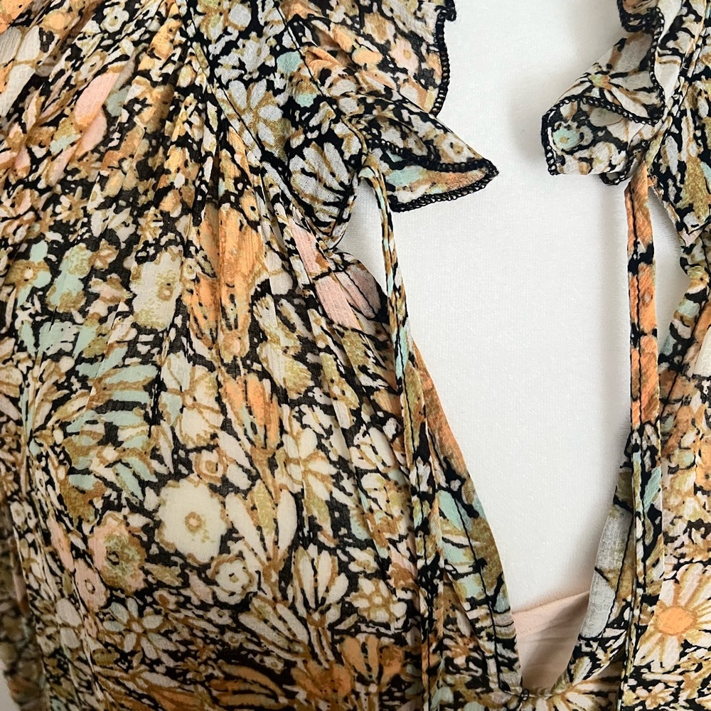 Free People Floral Maxi Dress - Yellow and Black - Picture 3 of 6